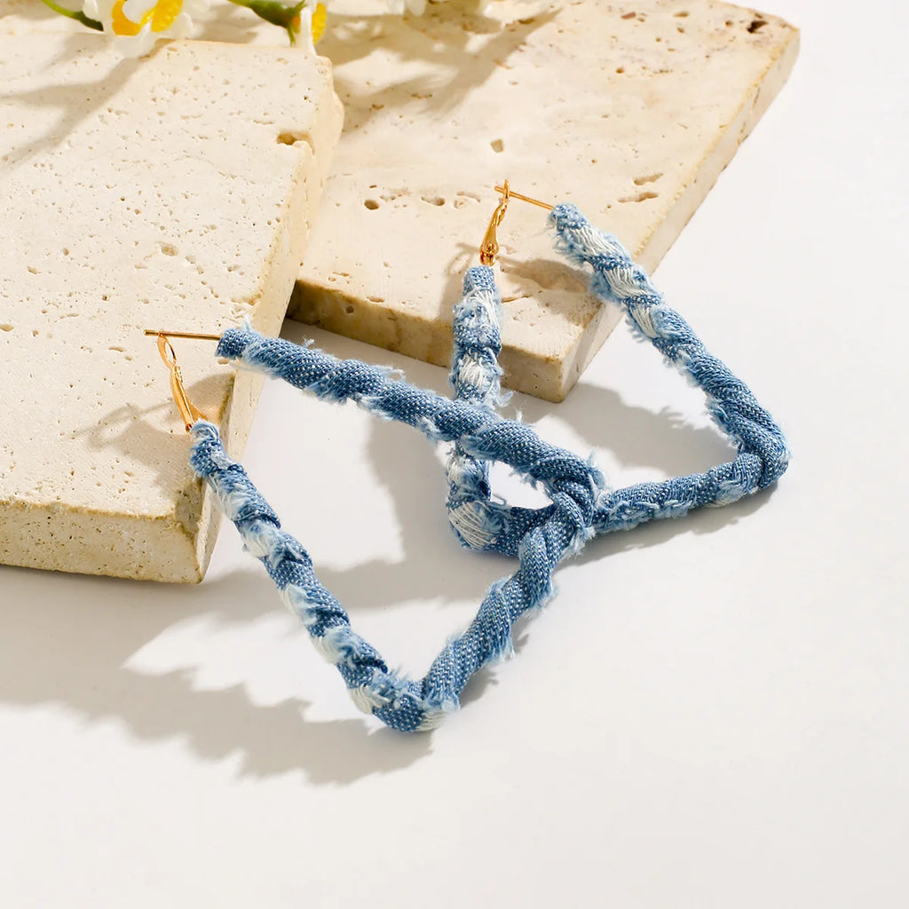 Geometric Denim Hoops