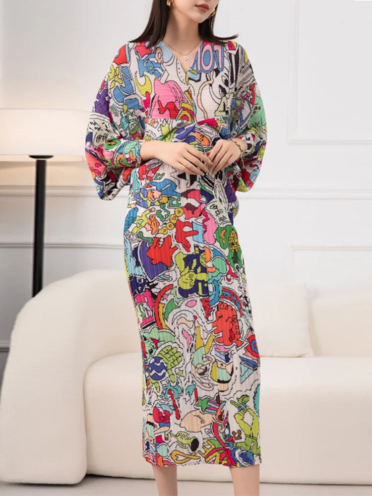 Spring Happy Print Plisse