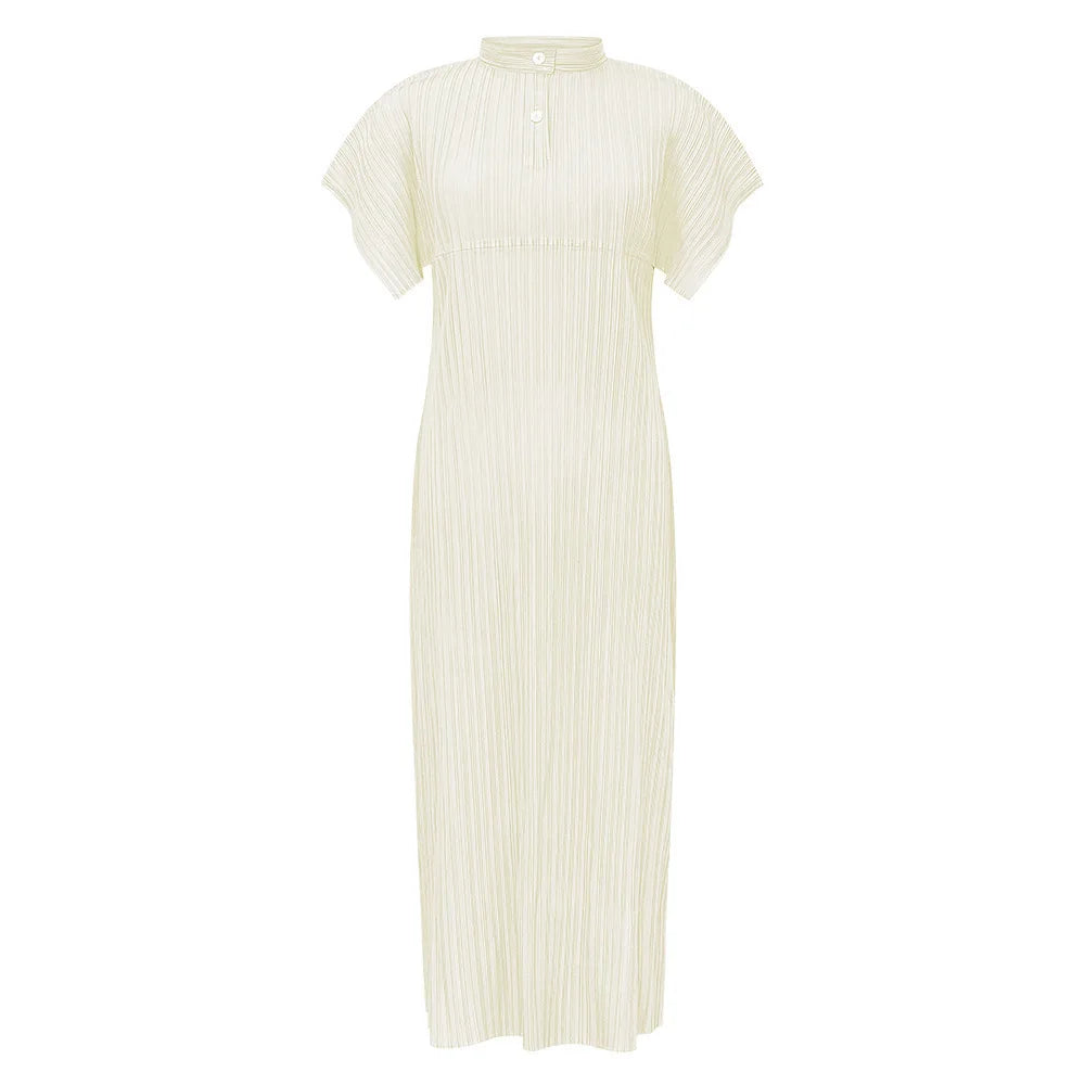 High Collar Pleated Plisse