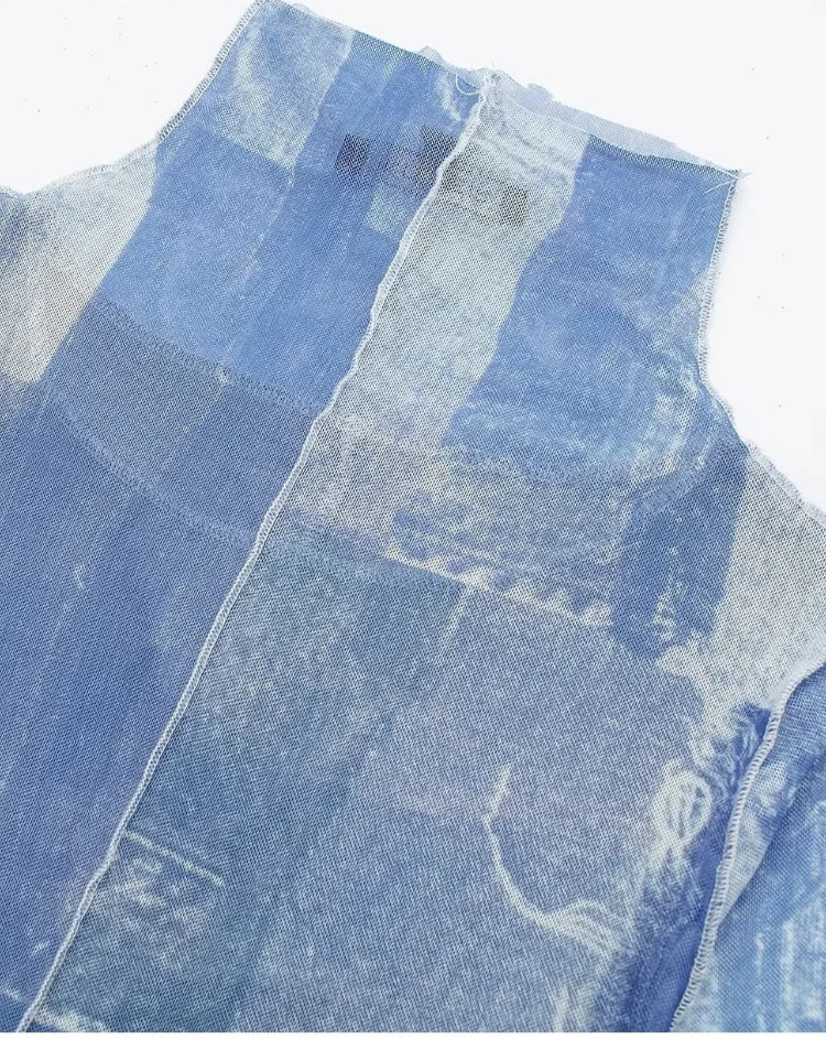 Denim Patchwork Print