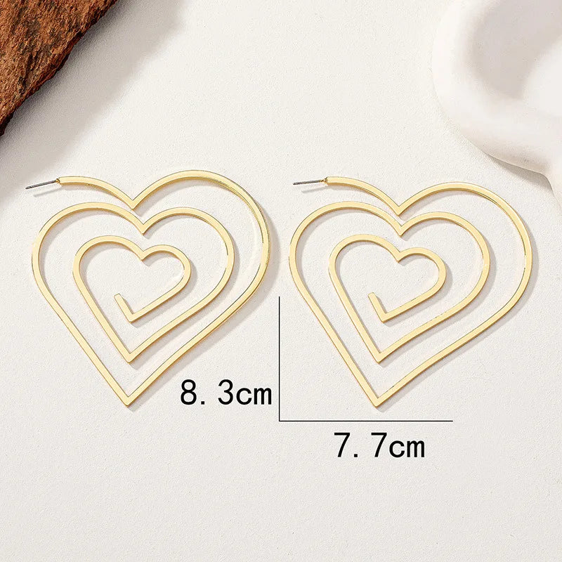 Rippled Heart Hoops