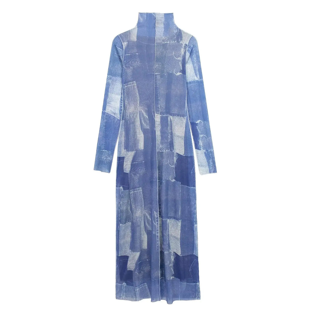 Denim Patchwork Print