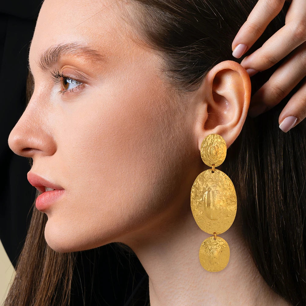 Fara Brass Drop Earrings