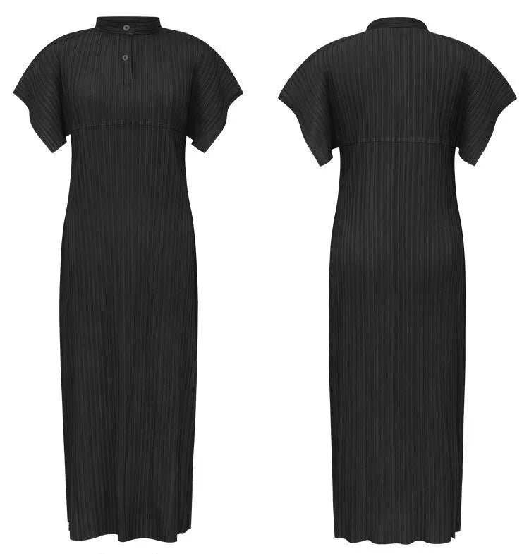 High Collar Pleated Plisse