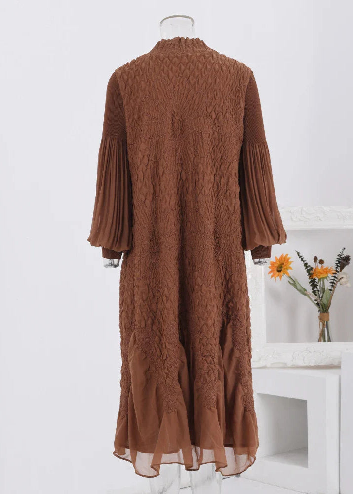 Retro Pearl Pleated Dress