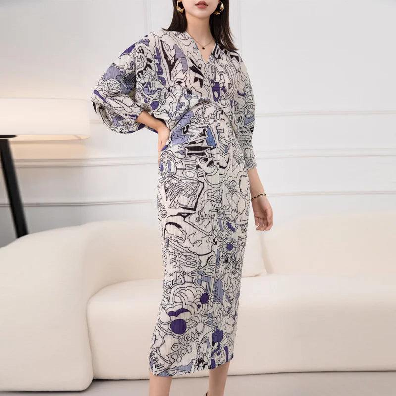 Spring Happy Print Plisse