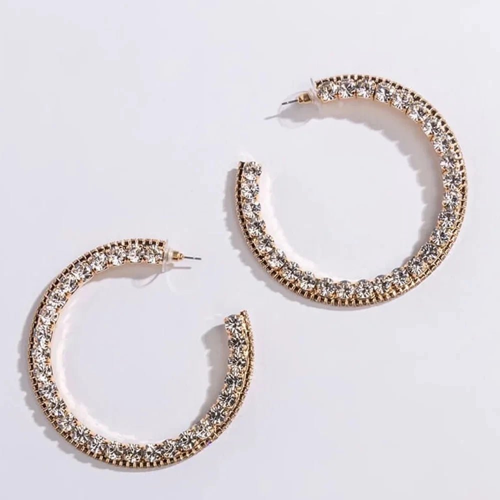 Double Crystal Hoop Earrings