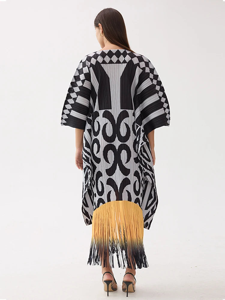Pleated Vintage Tassel Dress