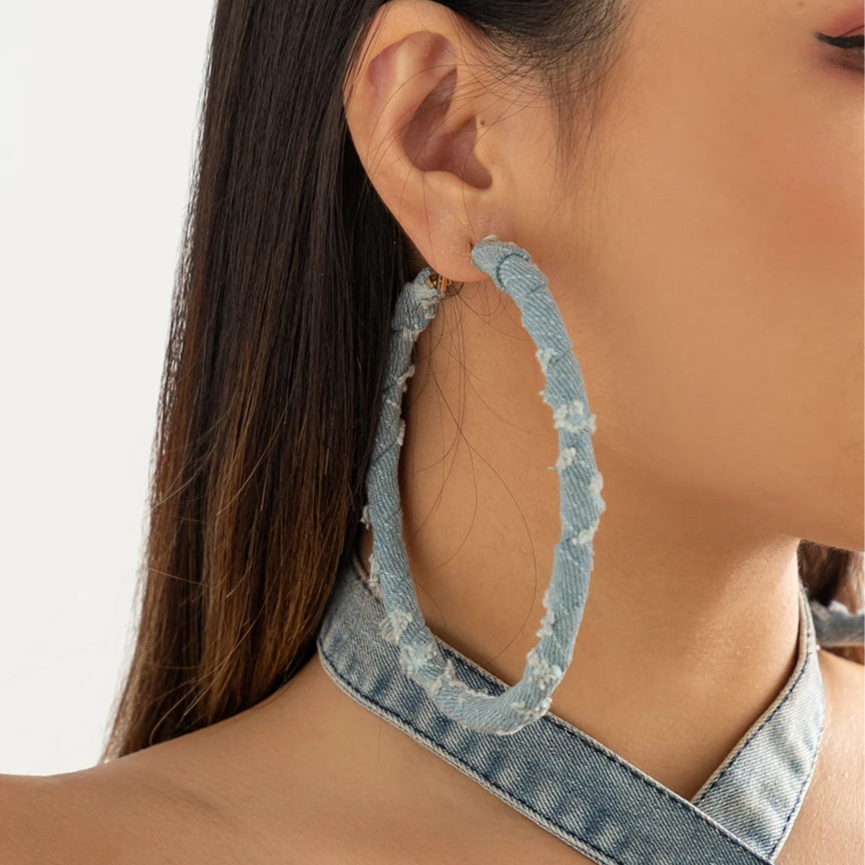 Gozie Denim Hoops