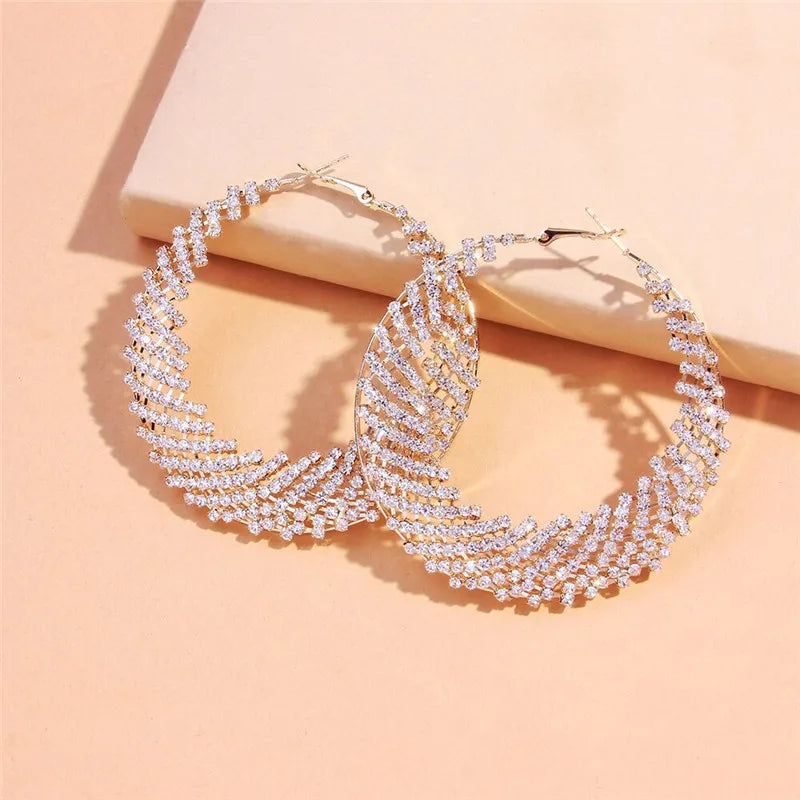 Big Hoop Crystal Earrings