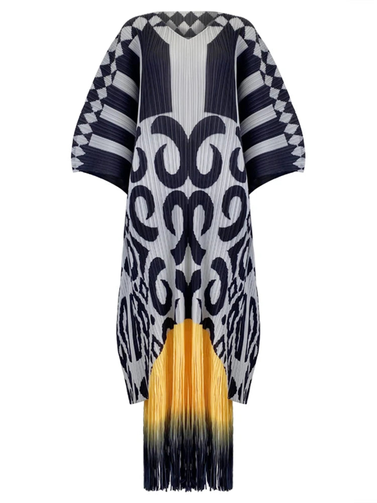 Pleated Vintage Tassel Dress