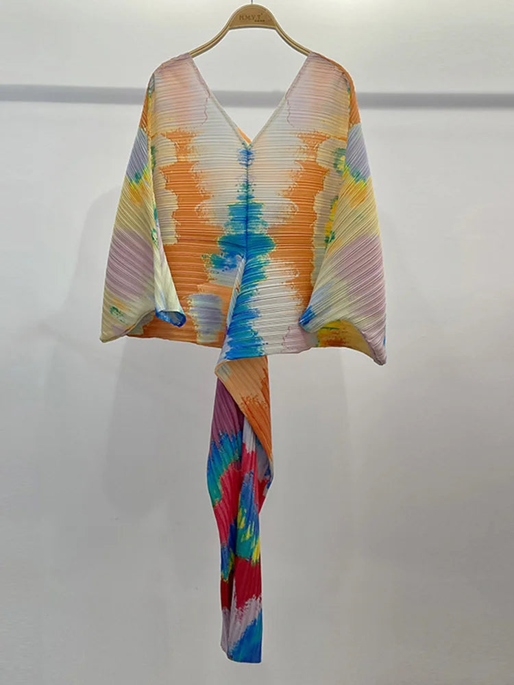 Watercolor Batwing Plisse