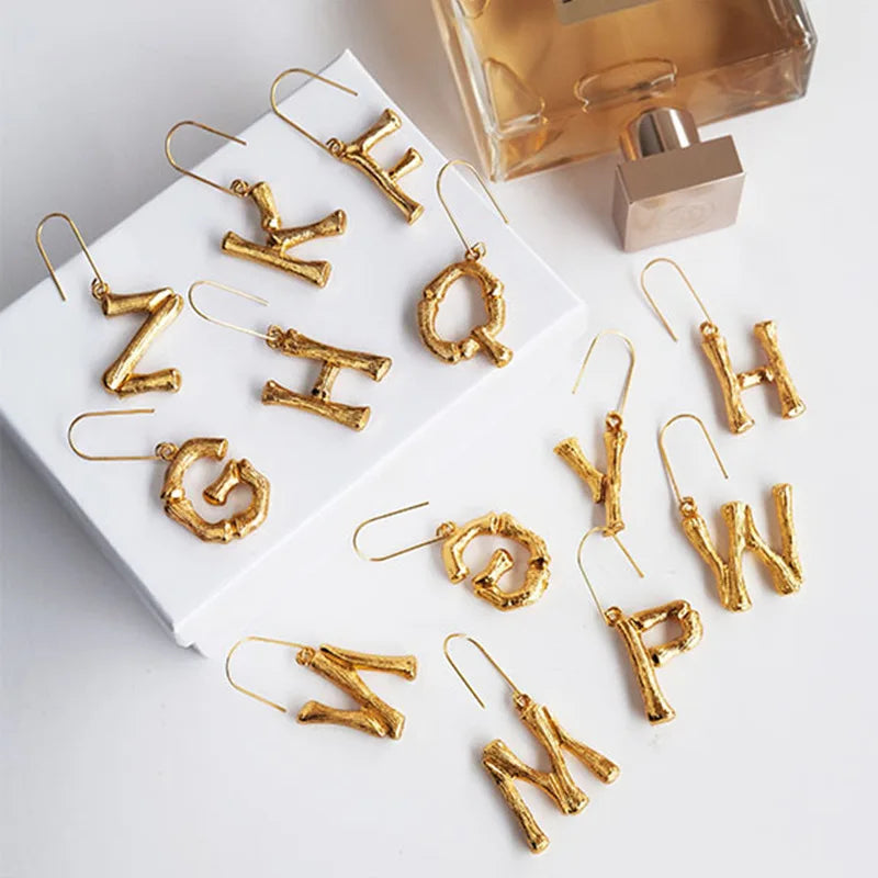 Bamboo Initials Earrings