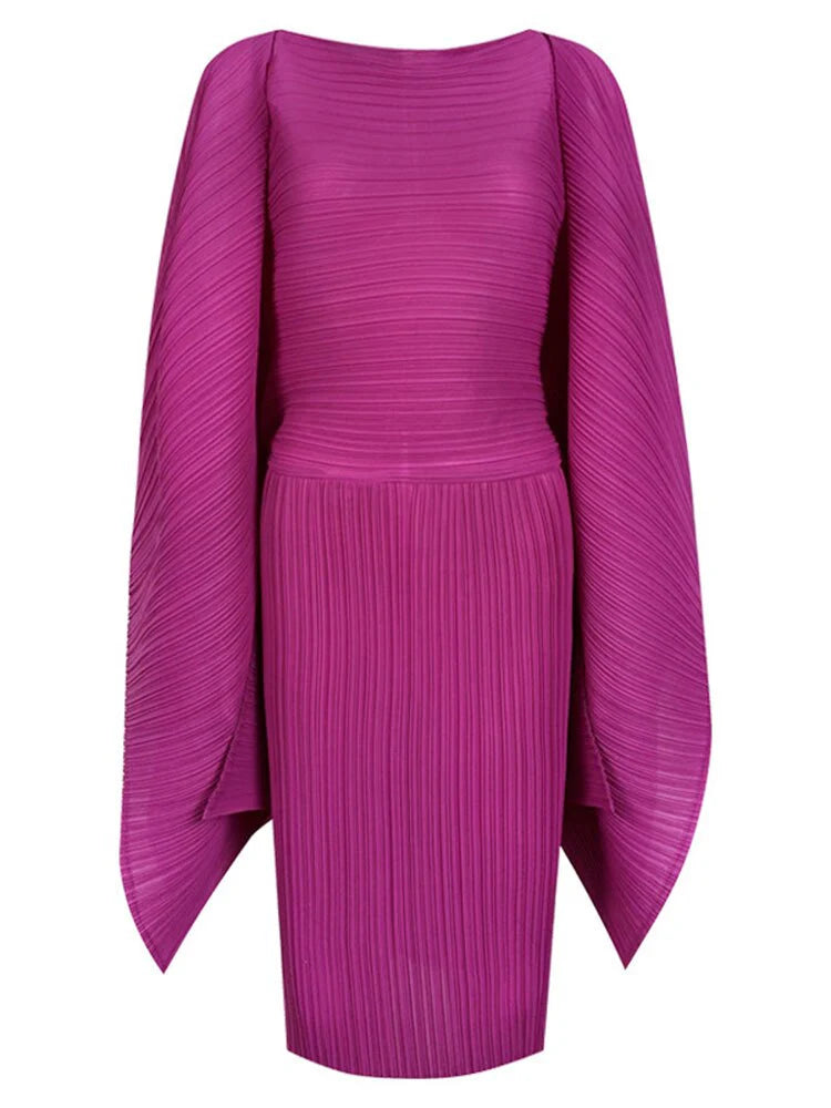 Batwing Sleeve Midi Dress