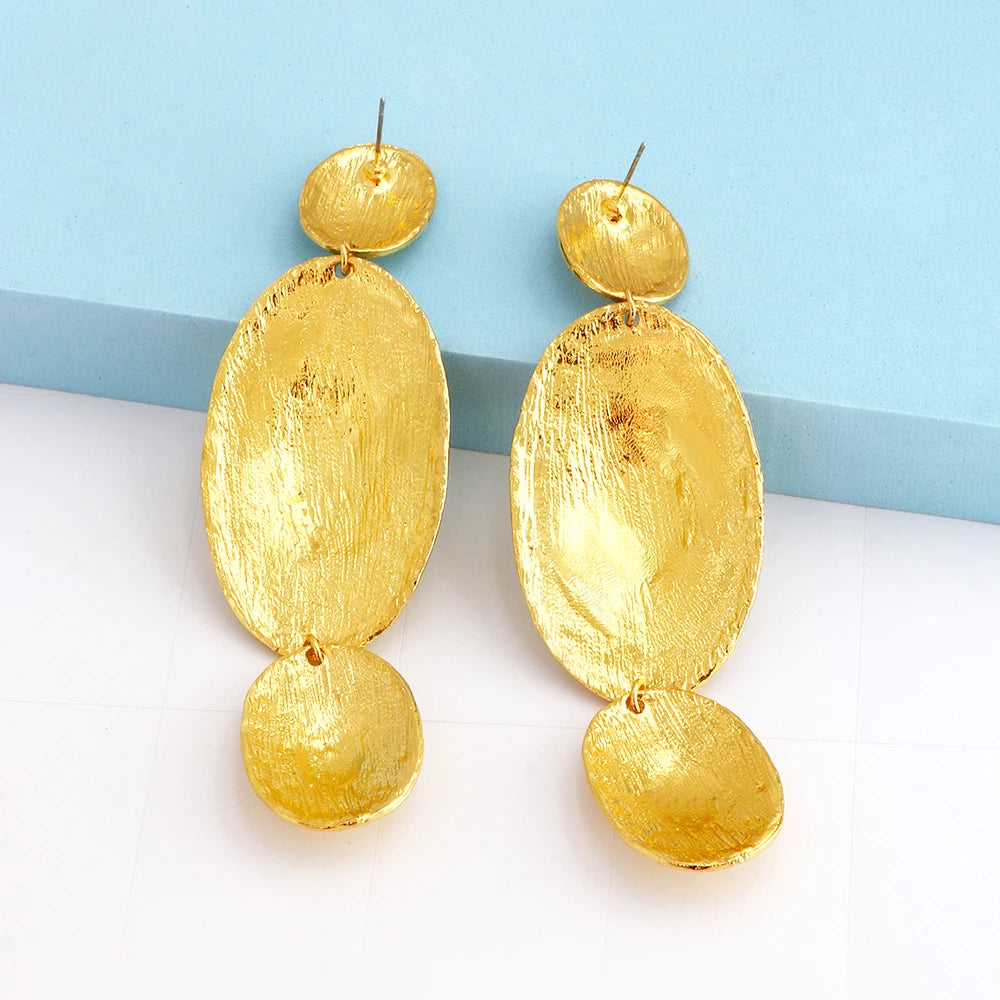 Fara Brass Drop Earrings