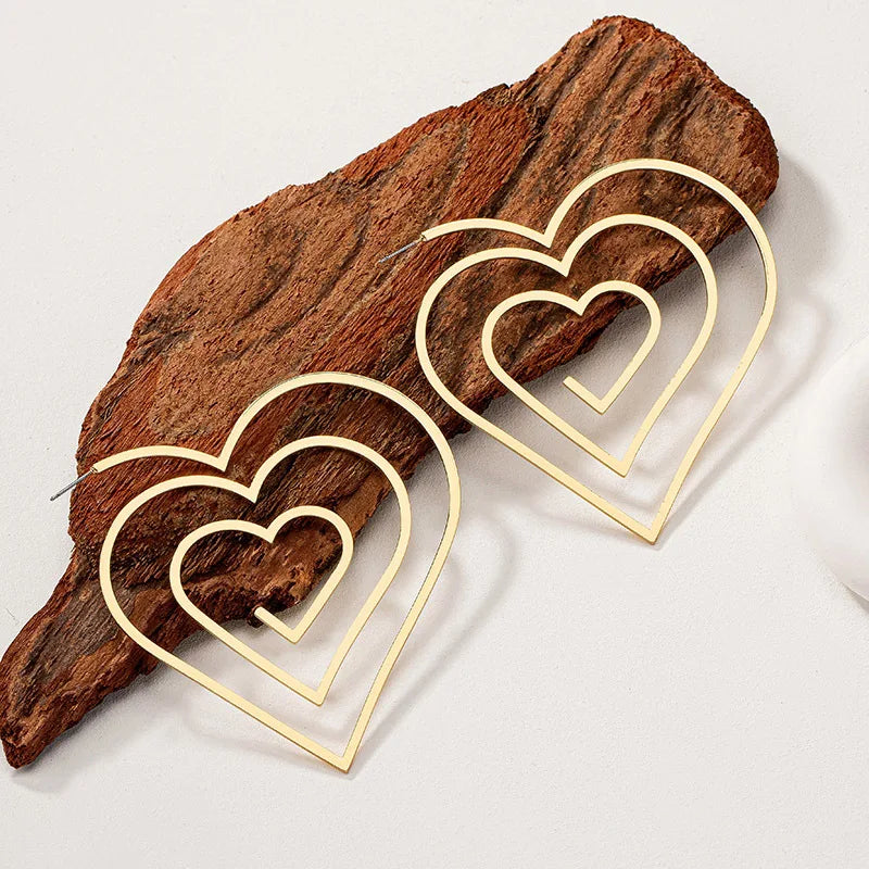 Rippled Heart Hoops