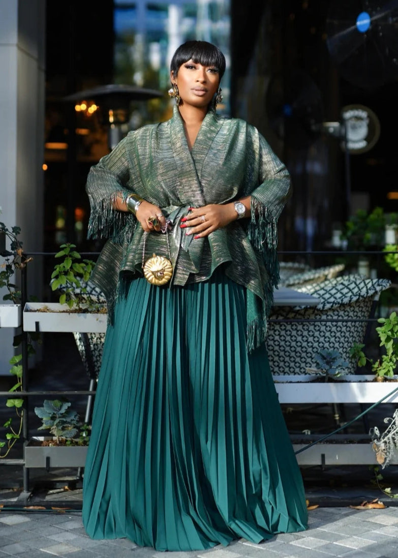 Belle Plisse Pleated Set