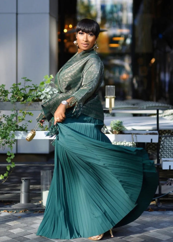 Belle Plisse Pleated Set