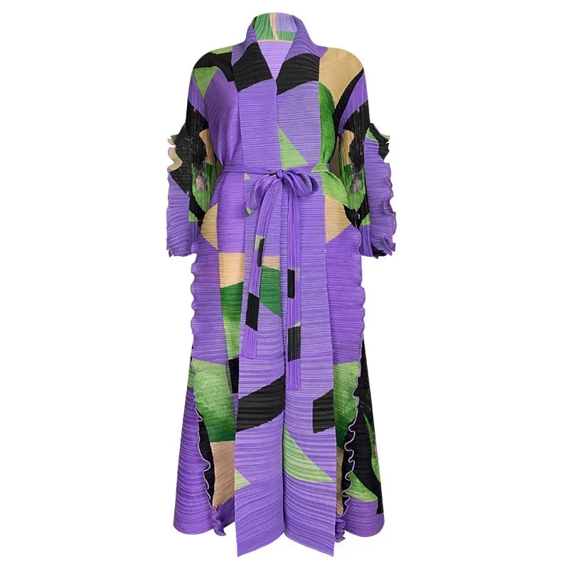 Geometric Ruffles Maxi