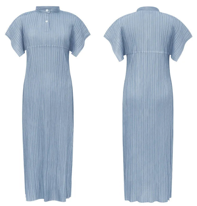 High Collar Pleated Plisse