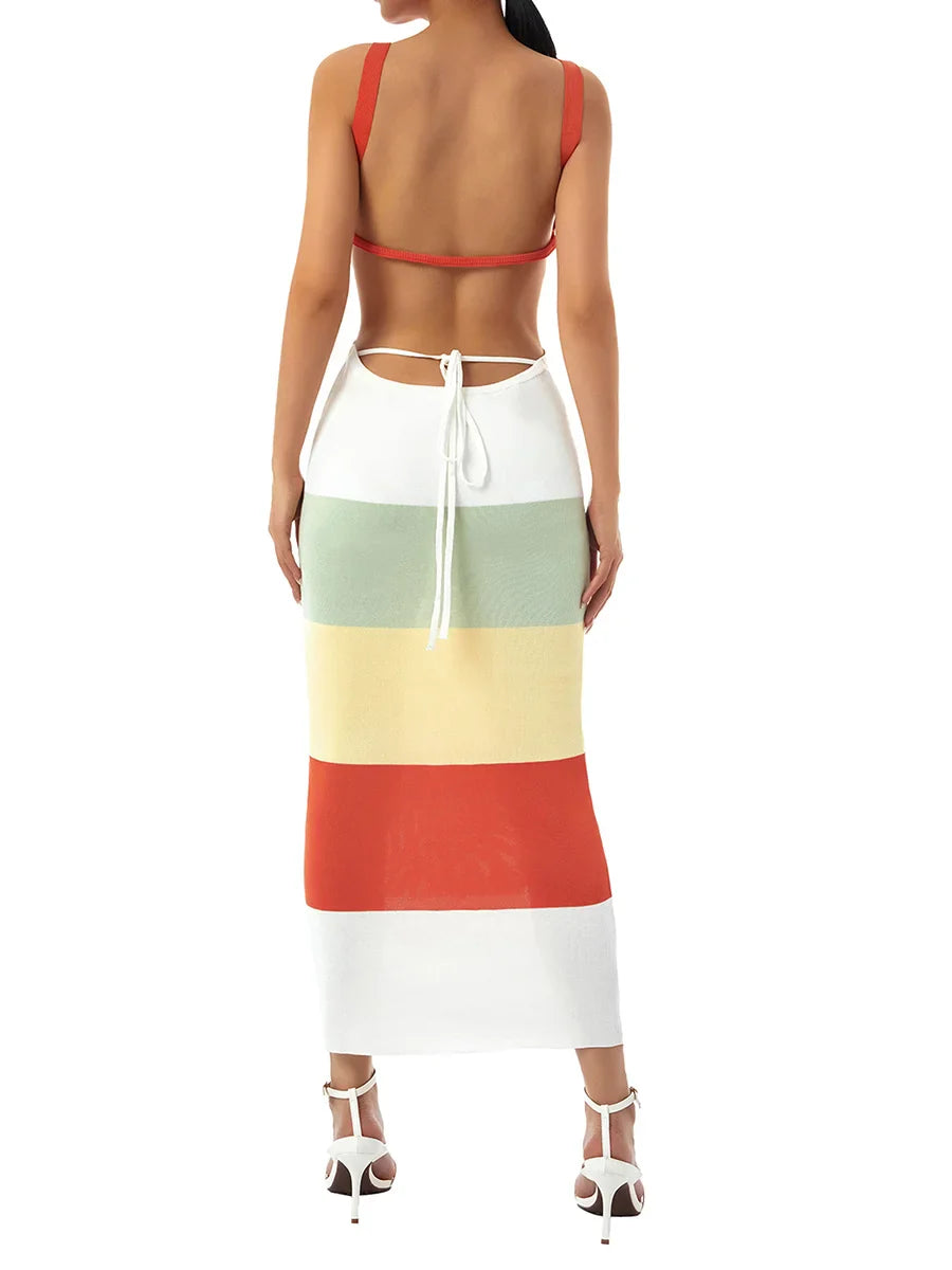 Simisu Stripe Backless