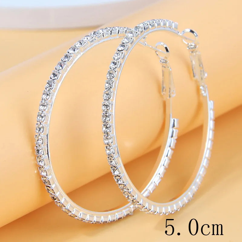 Ruby Crystal Hoops