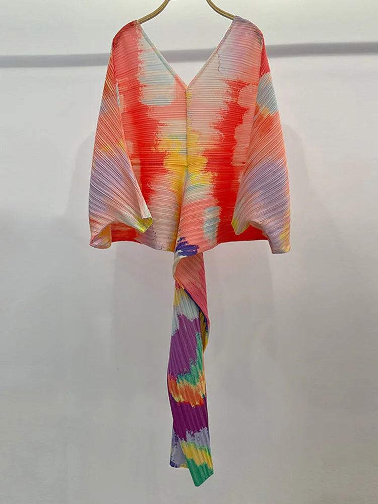 Watercolor Batwing Plisse