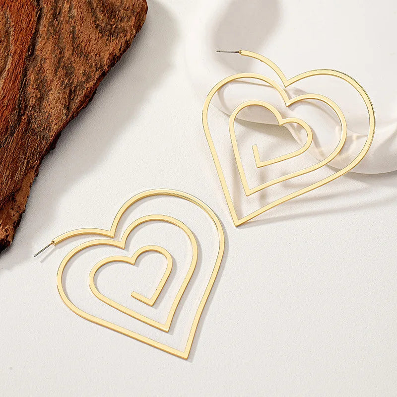 Rippled Heart Hoops