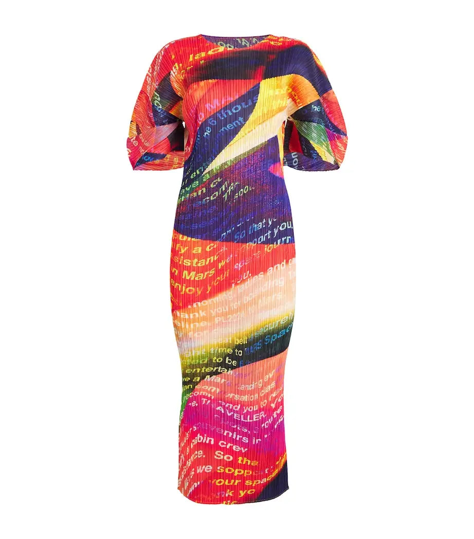 Printed Plisse Shoulder
