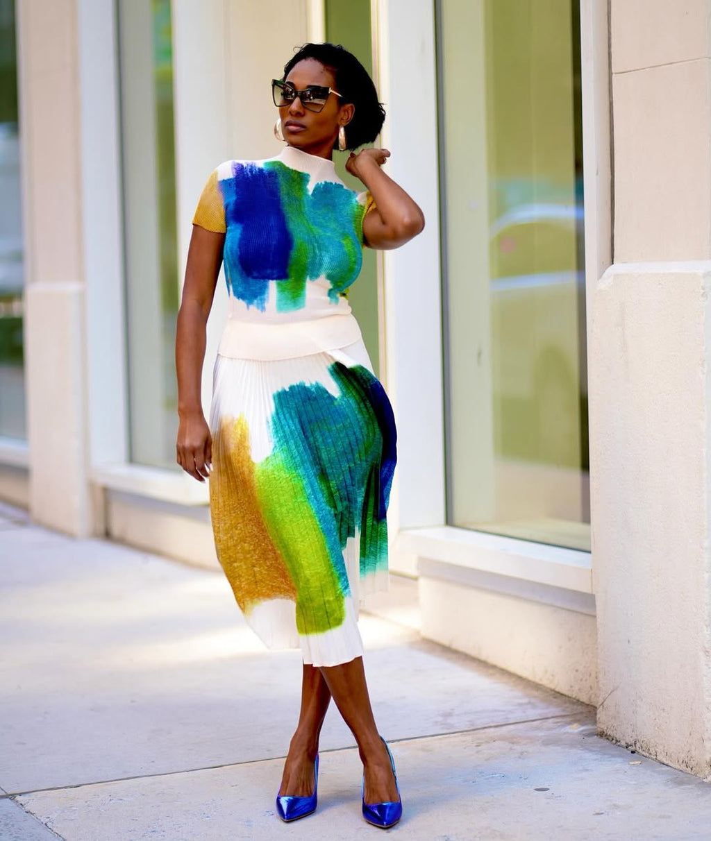 Ariadust Print Pleated Set
