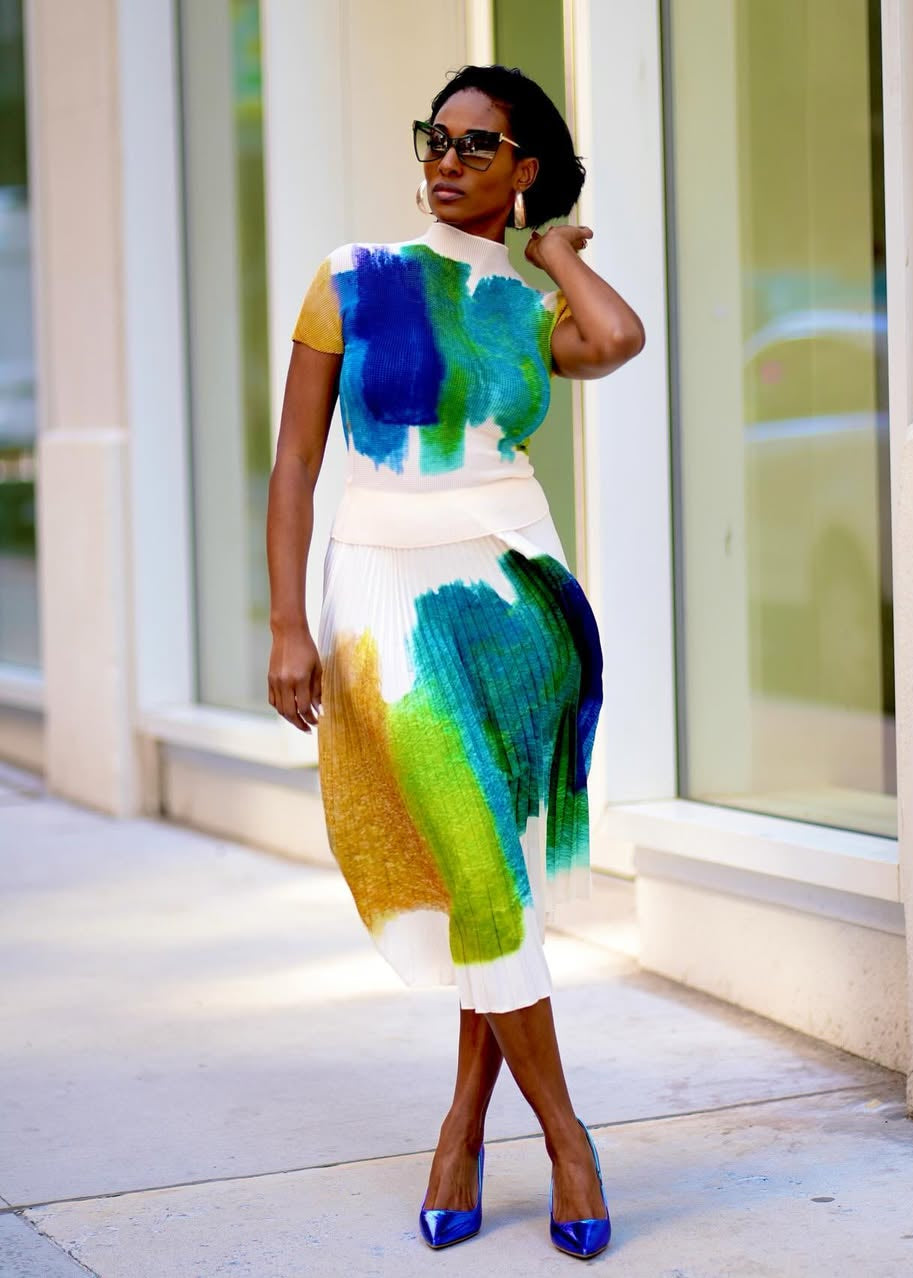 Ariadust Print Pleated Set