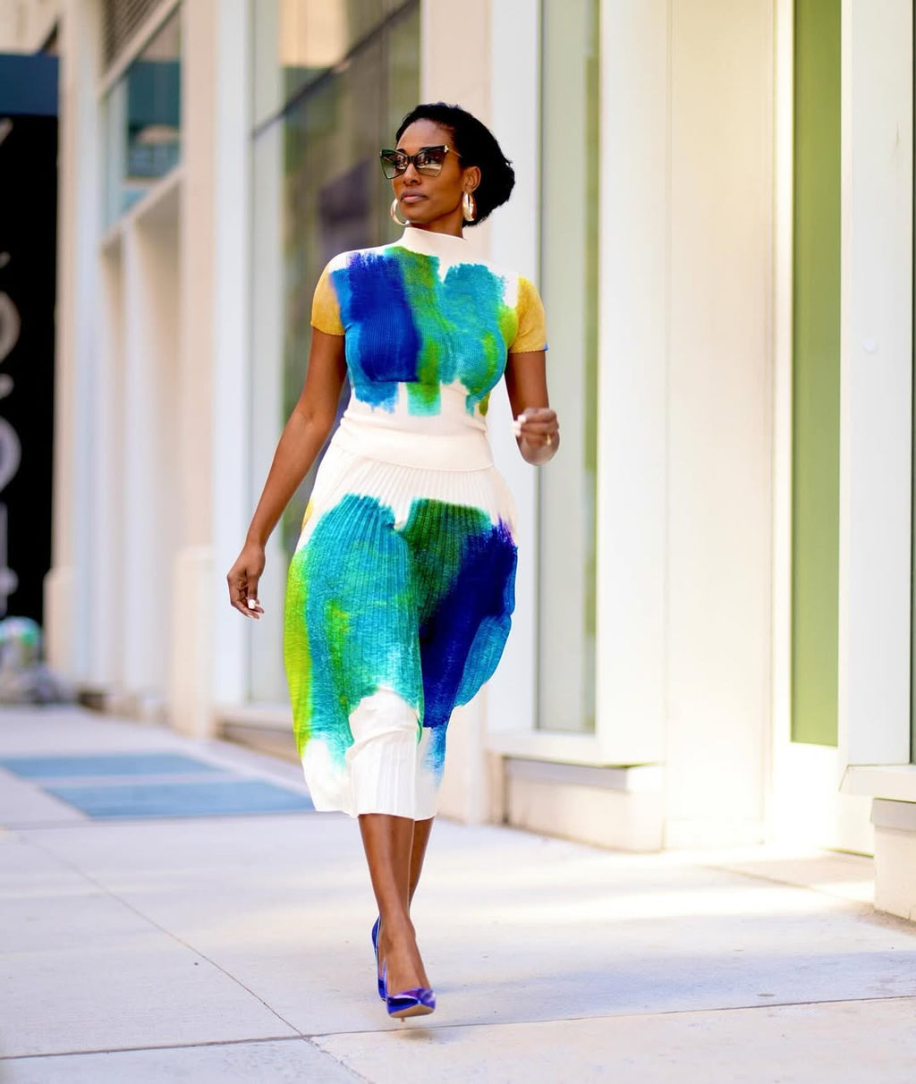 Ariadust Print Pleated Set