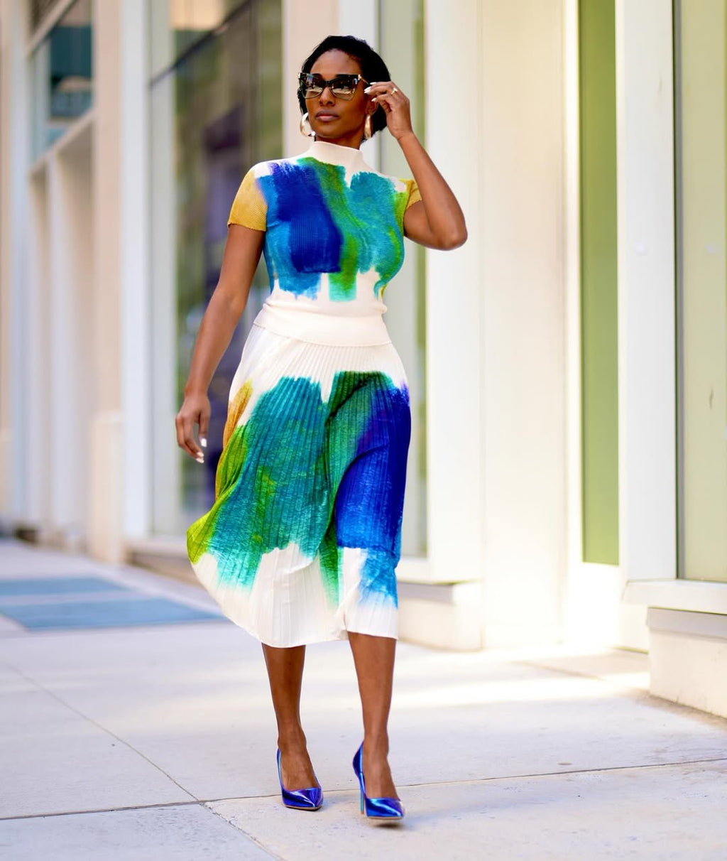 Ariadust Print Pleated Set