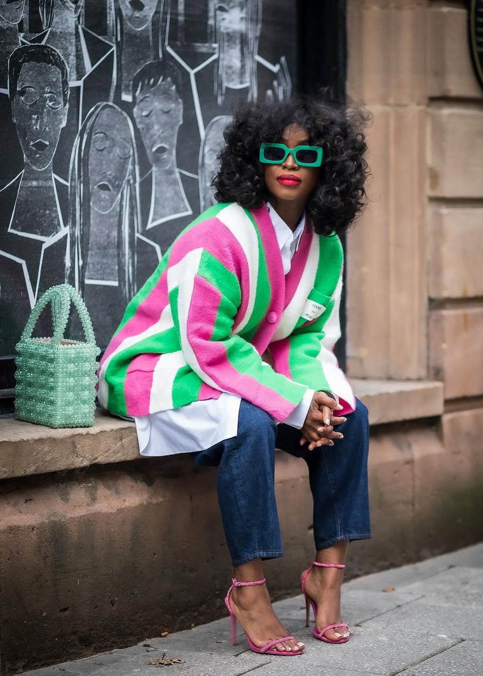 Striped Oversized Cardigan