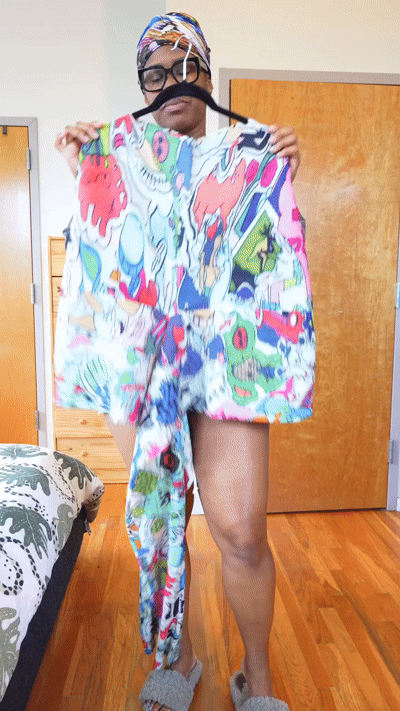 Spring Happy Print Plisse