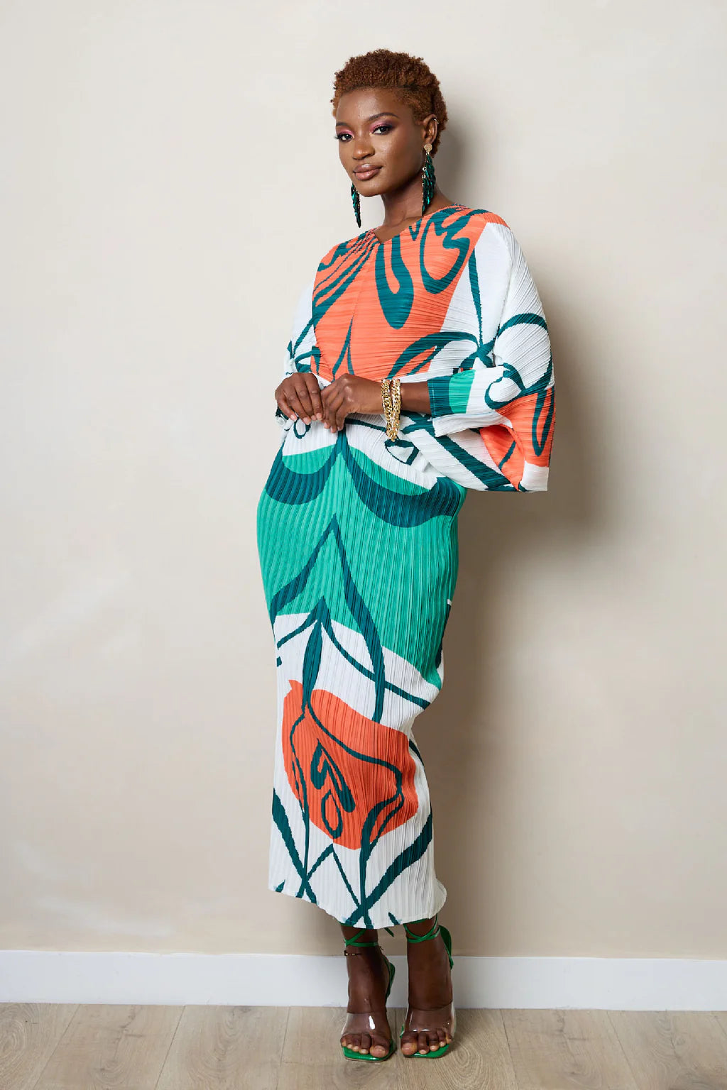 Green Runched Print