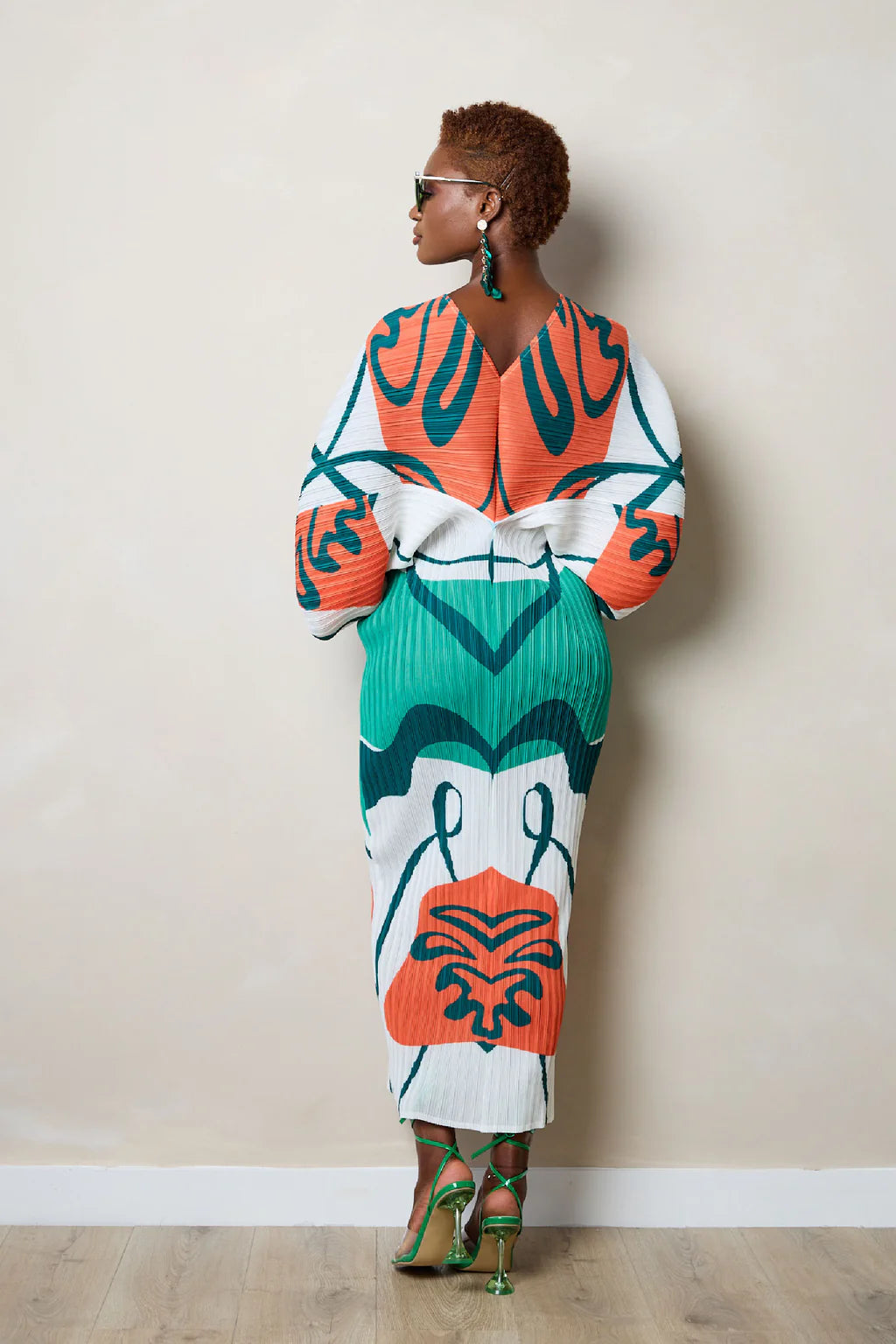 Green Runched Print