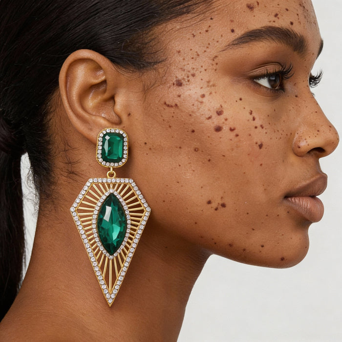 Helga Dangle Crystal Earrings