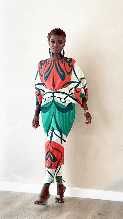 Green Runched Print