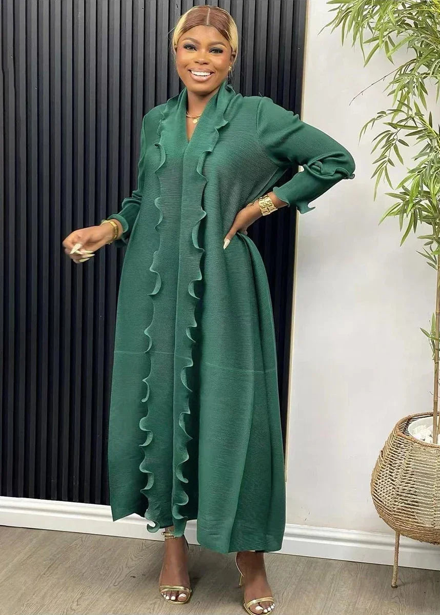 Solid Ruffles Maxi