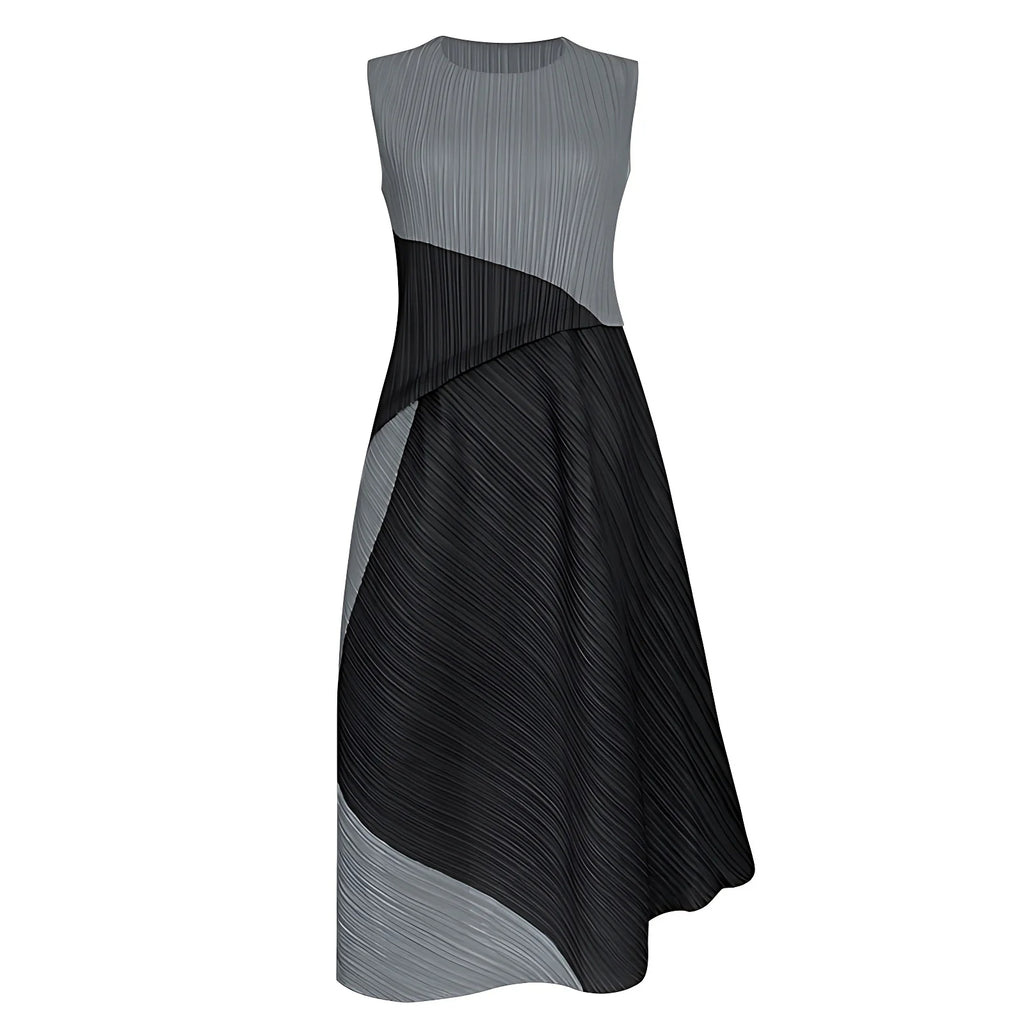 Colorblock Pleated Plisse