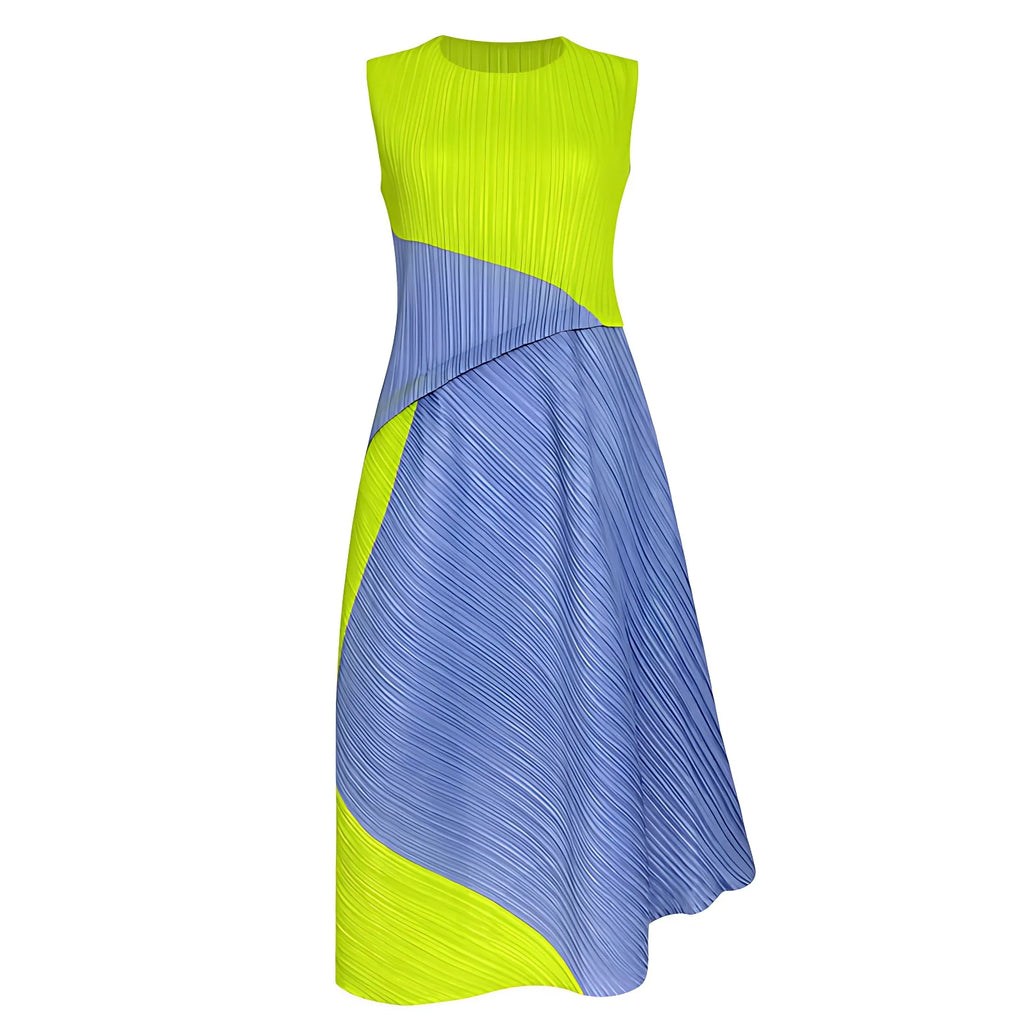 Colorblock Pleated Plisse