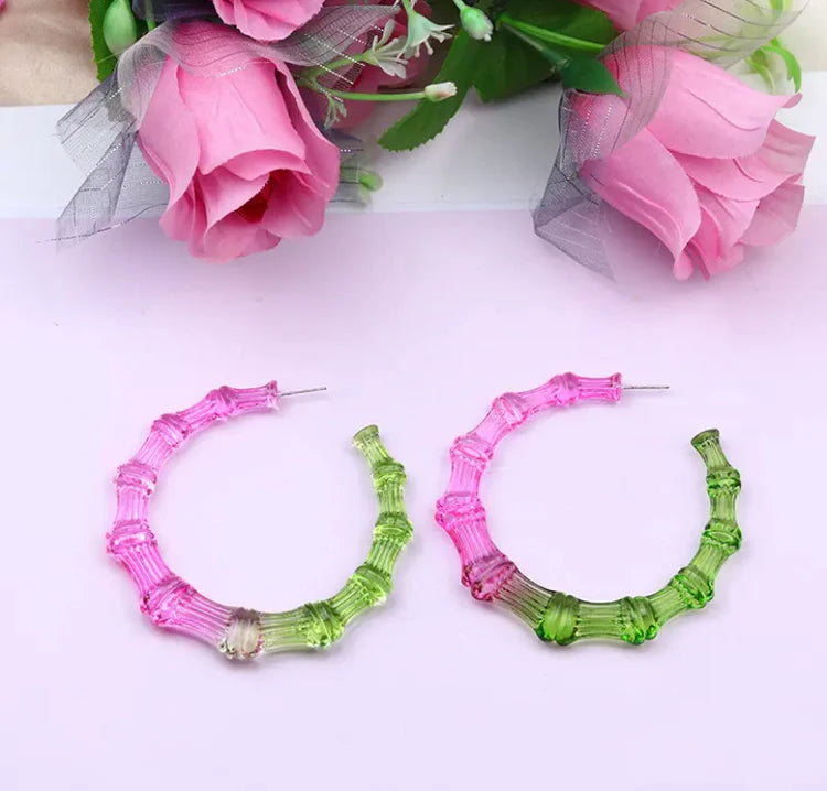 Translucent Bamboo Hoops (OMBRÉ)