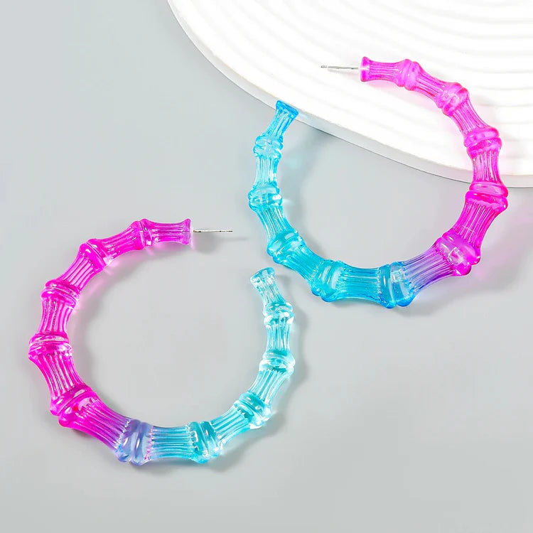 Translucent Bamboo Hoops (OMBRÉ)