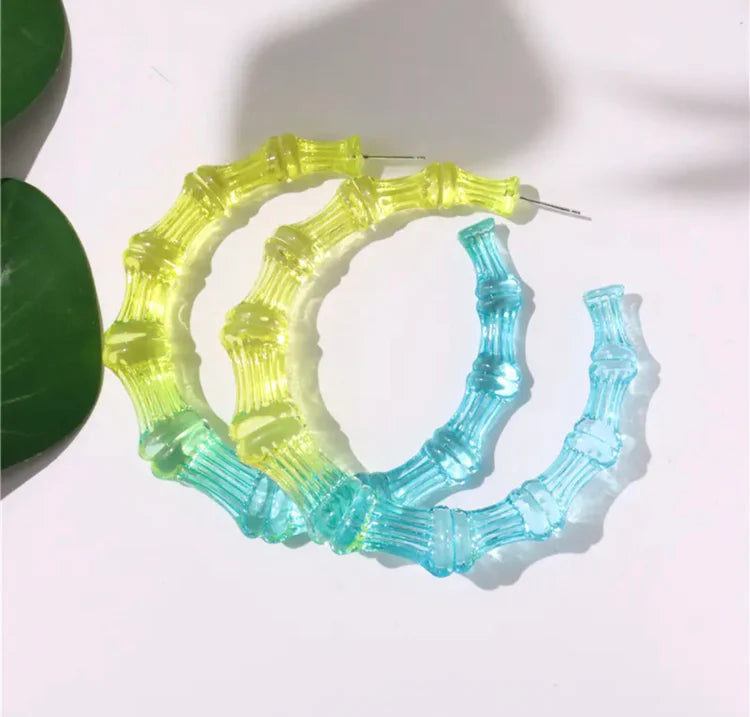 Translucent Bamboo Hoops (OMBRÉ)