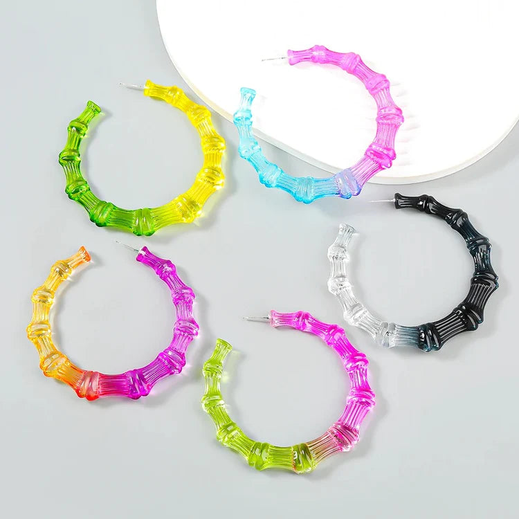 Translucent Bamboo Hoops (OMBRÉ)