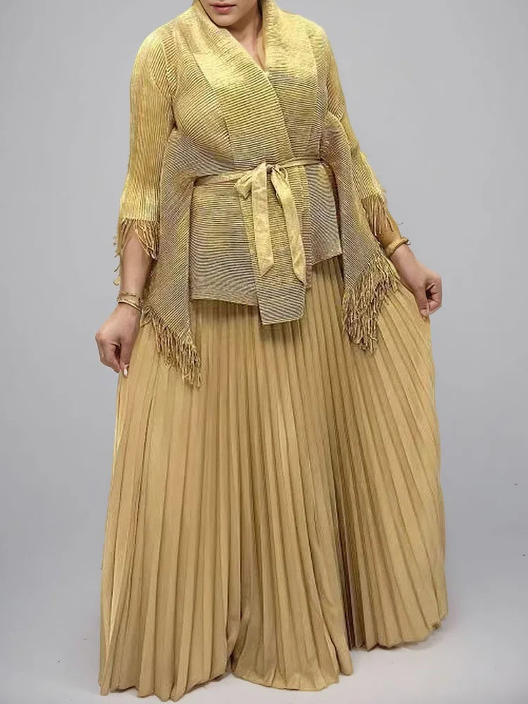 Belle Plisse Pleated Set