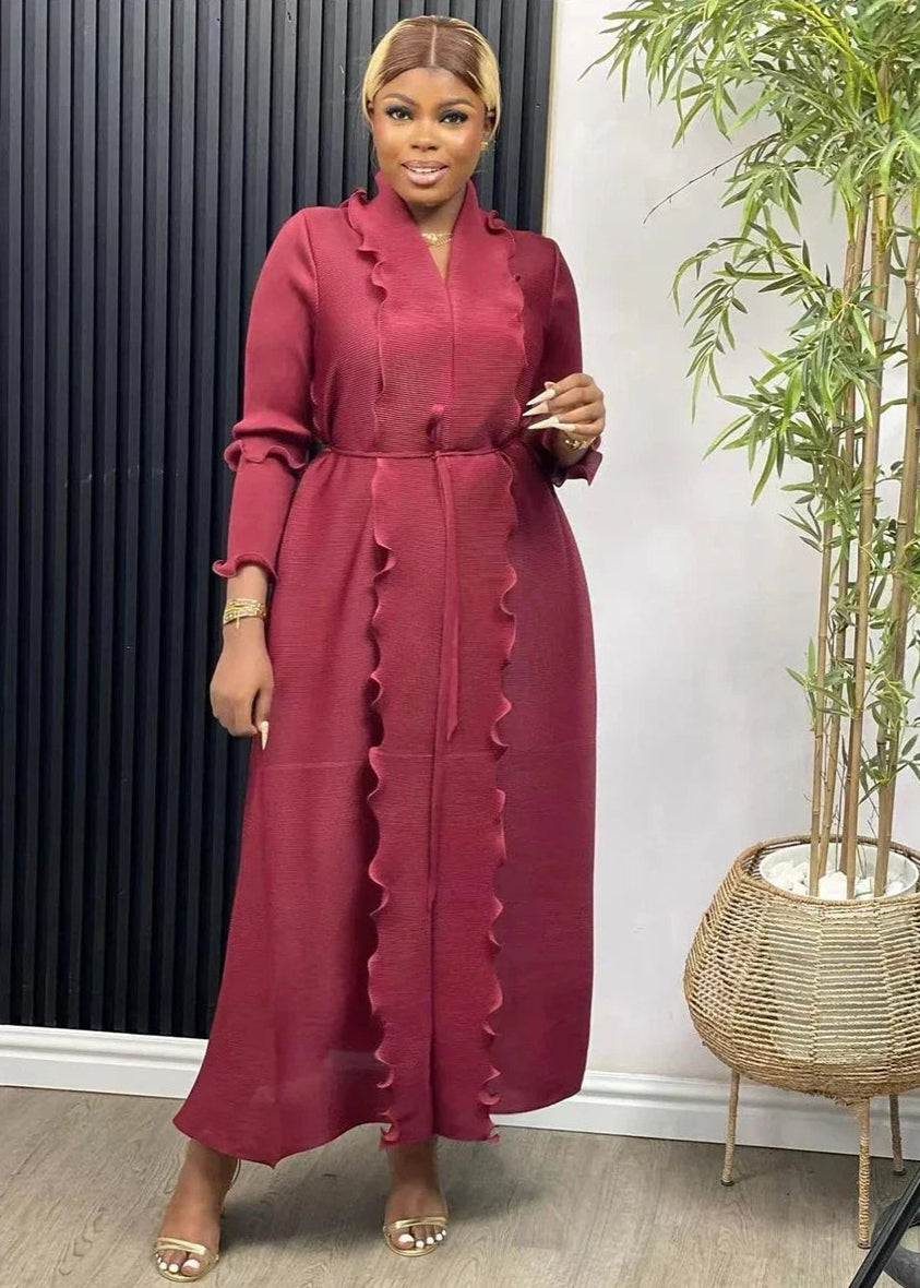 Solid Ruffles Maxi