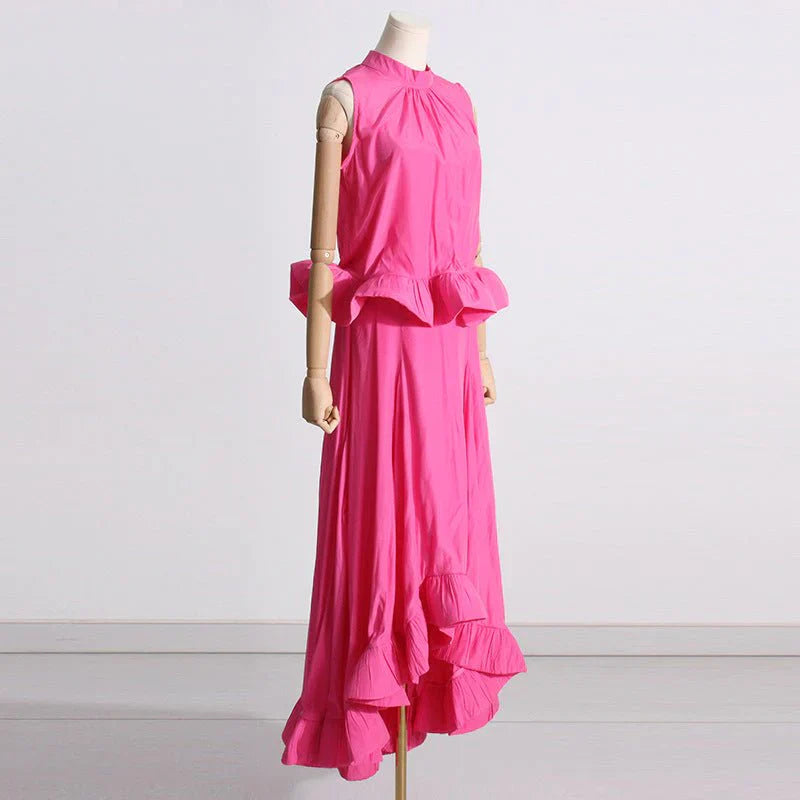 Two-Piece Ruffle Skirt Set