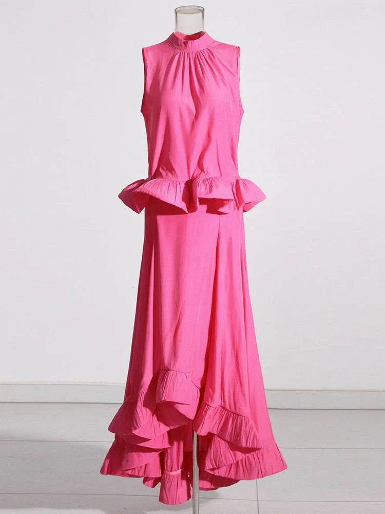 Two-Piece Ruffle Skirt Set